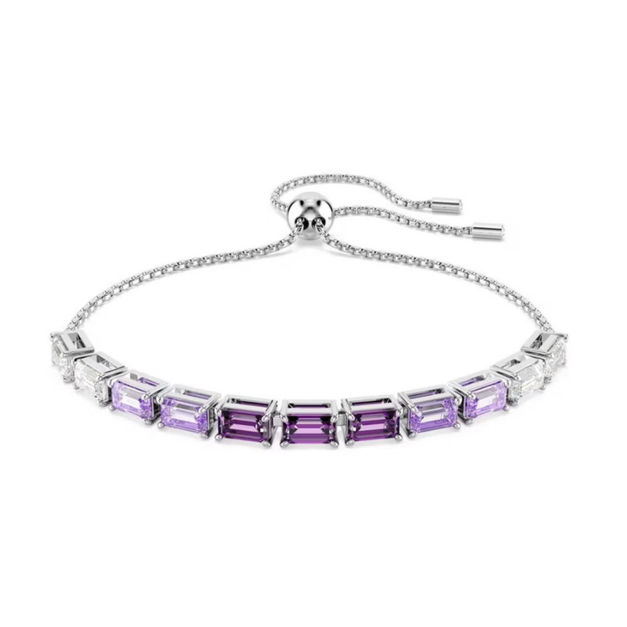 Swarovski  Taşlı Lila  Bileklik (Altın Kaplama)